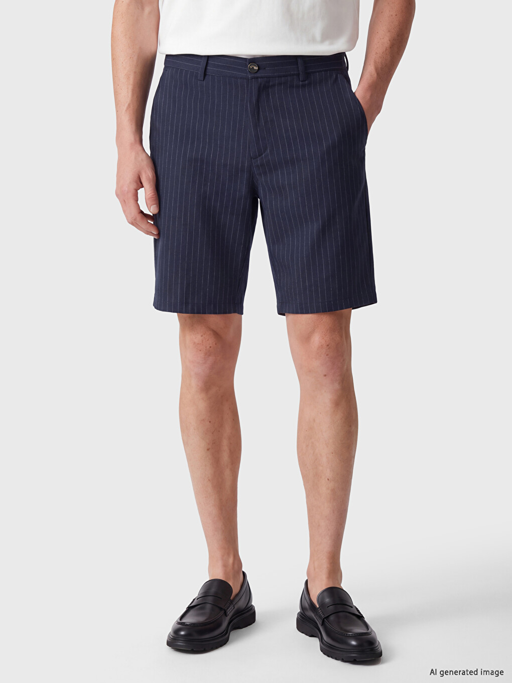 Regular Fit Keten Karışımlı Erkek Şort