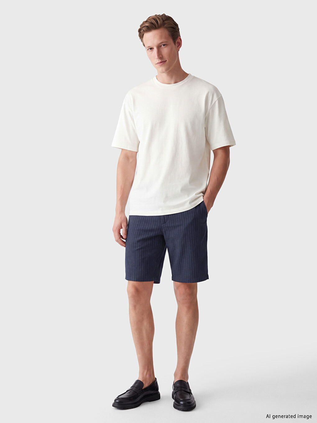 Regular Fit Keten Karışımlı Erkek Şort-1