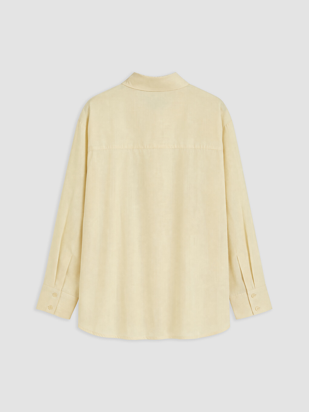 Sarı Oversize %100 Pamuklu Kadın Gömlek-1