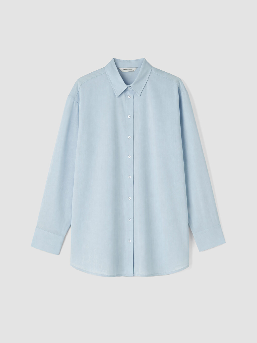 Mavi Oversize %100 Pamuklu Kadın Gömlek-4