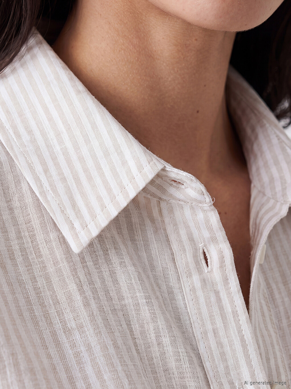 Striped Oversize Women's Shirt-2
