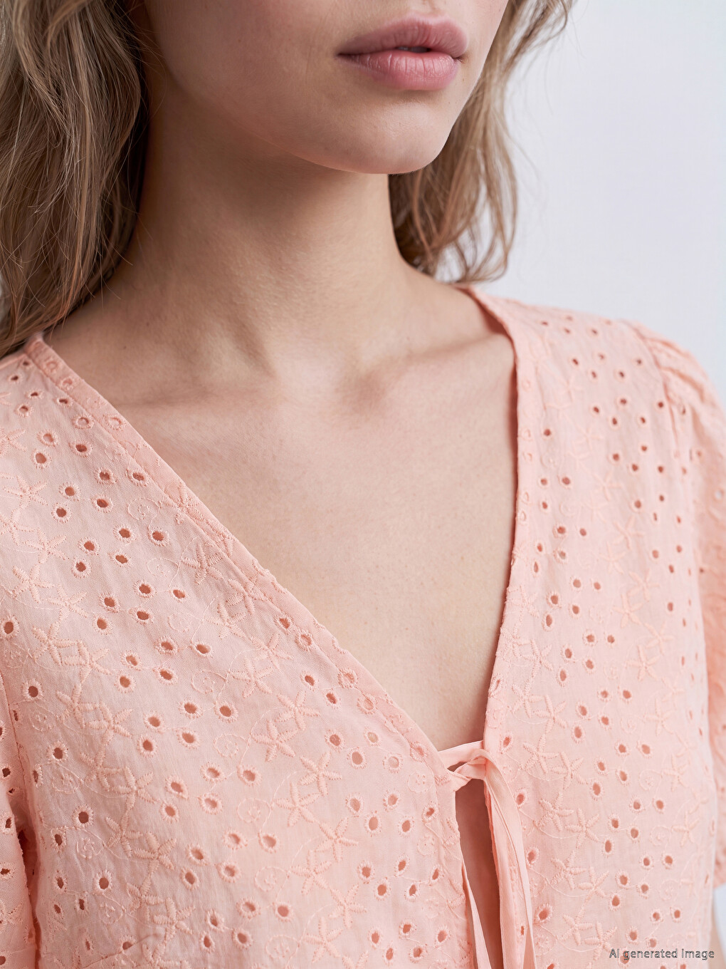 Blouse Péplum À Nouer En Broderie-2