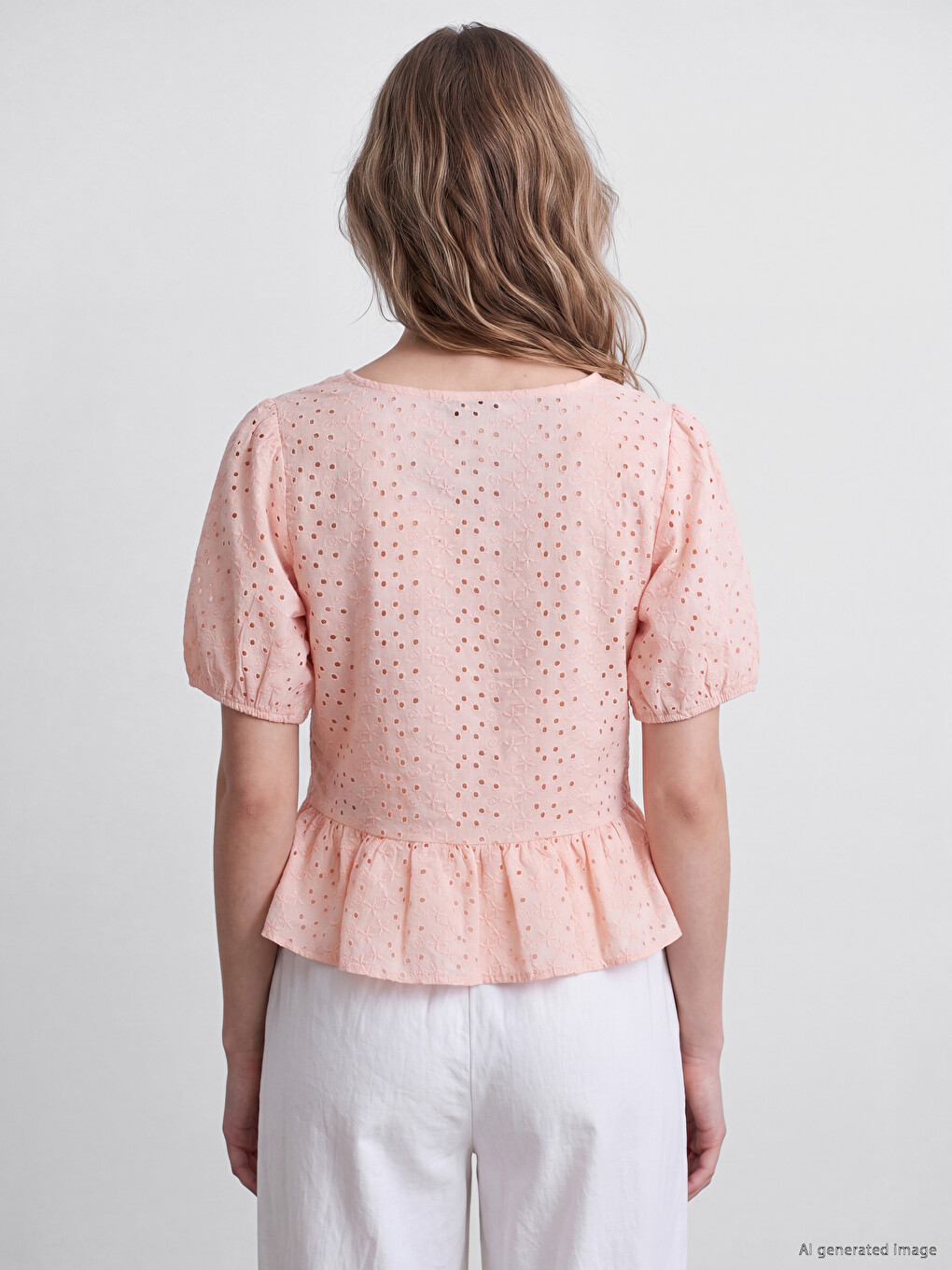 Blouse Péplum À Nouer En Broderie-3