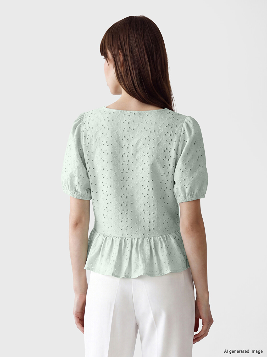 Broderie Vezena Peplum Bluza Na Vezivanje-3