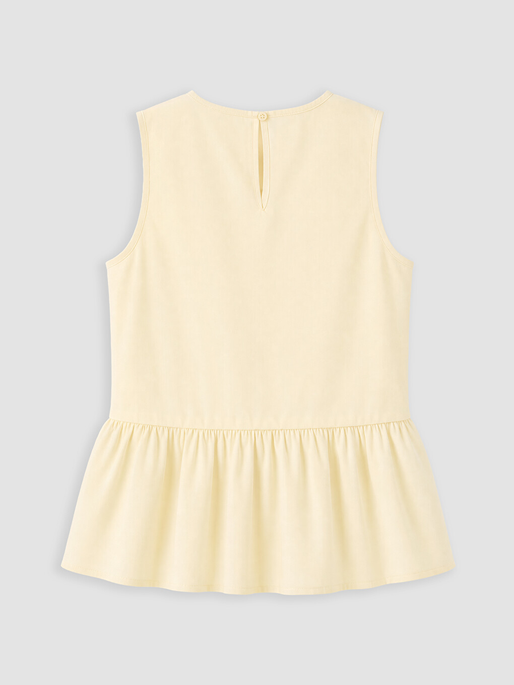 Sarı Düğme Detaylı Kız Çocuk Peplum Gömlek-2