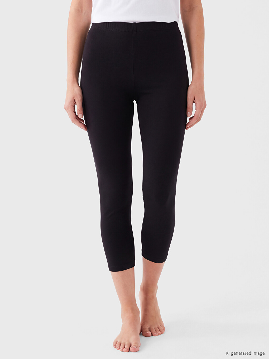 Elastic Waist Women's Base Layer Capri Tights-1