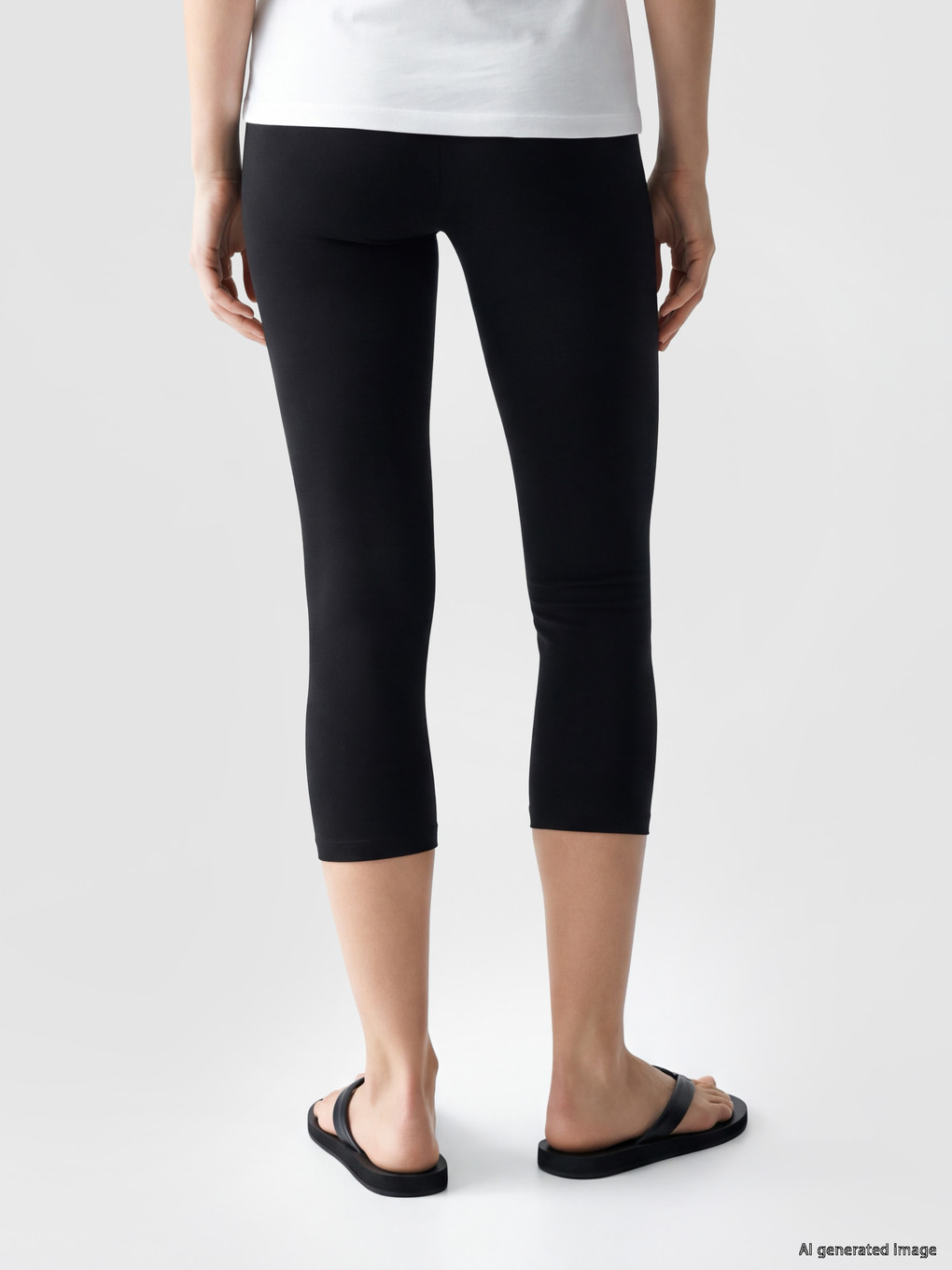 Elastic Waist Women's Base Layer Capri Tights-3