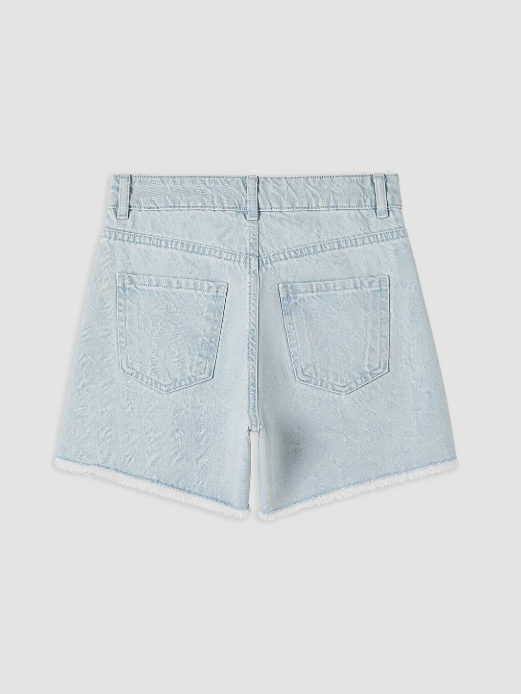 İndigo Nakışlı Kız Çocuk Jean Şort-1