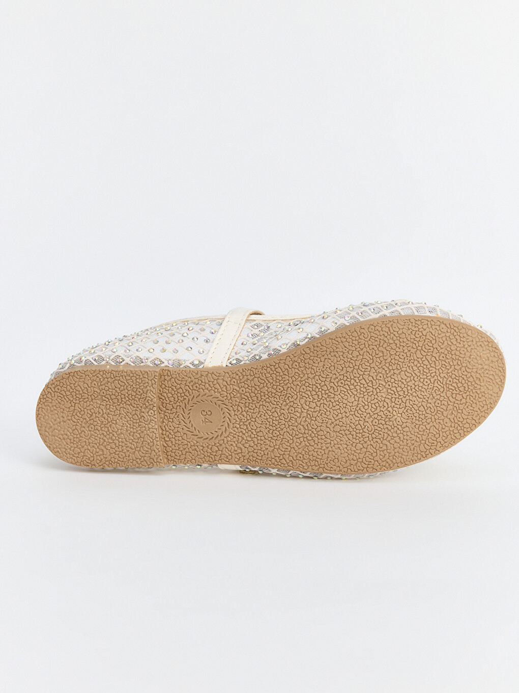 Girls' Mesh Look Sequined Ballet Flats-2
