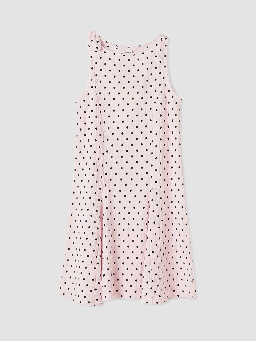 Pembe Puantiye Desenli Kız Çocuk Elbise