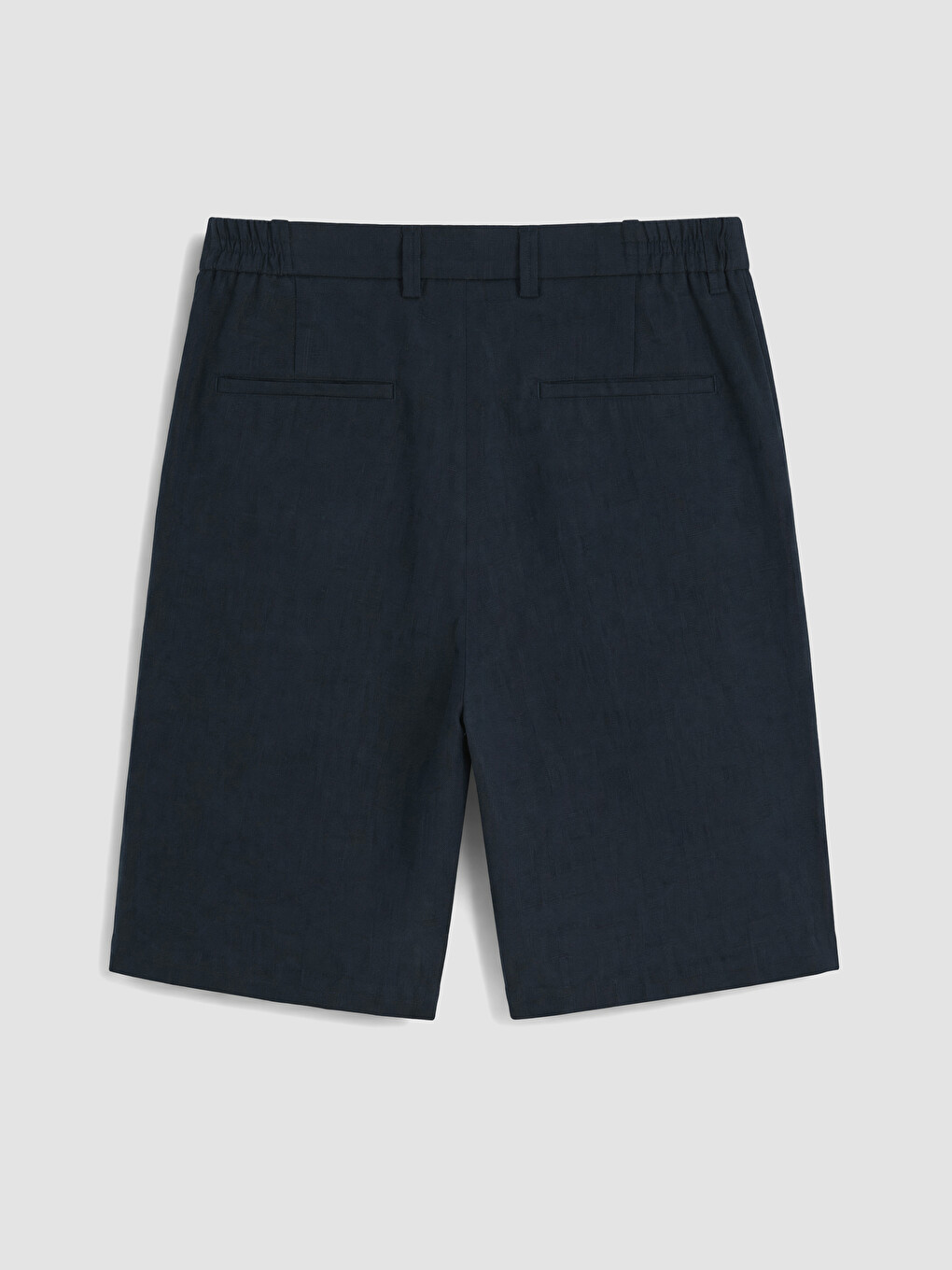 Lacivert Regular Fit Keten Karışımlı Erkek Şort-5