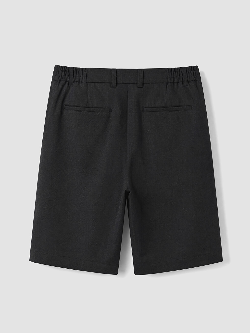 Siyah Regular Fit Keten Karışımlı Erkek Şort-1
