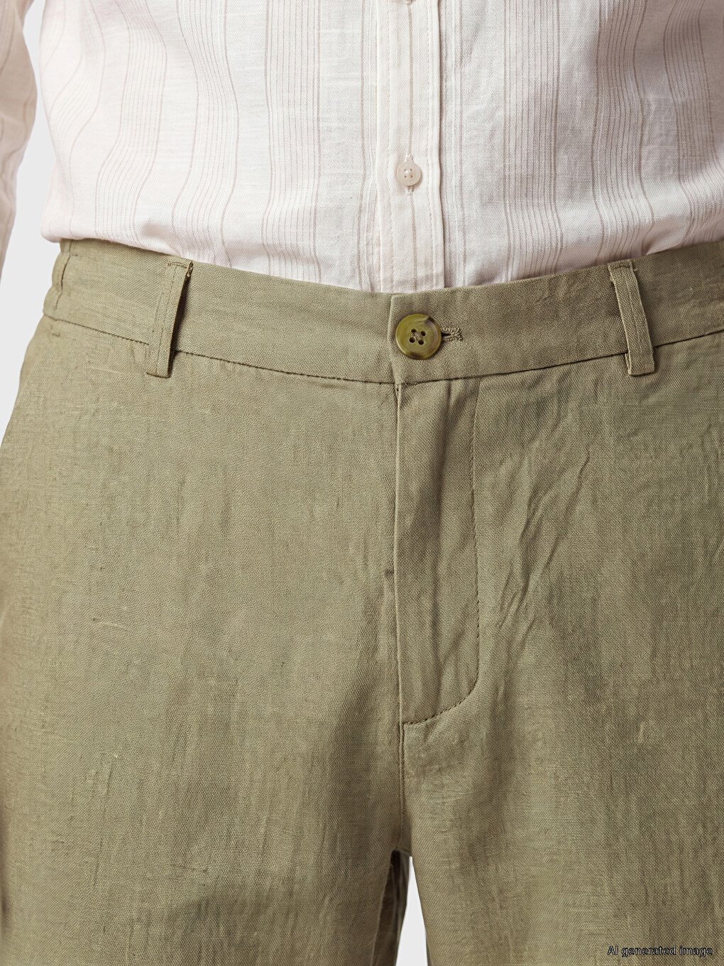 Shorts Pour Homme En Mélange De Lin À Coupe Régulière-2