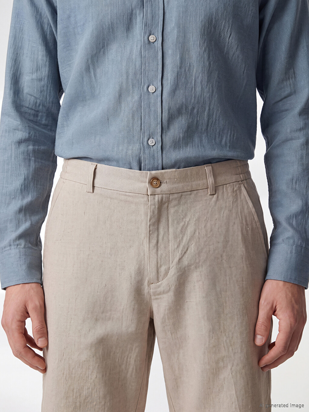 Regular Fit Keten Karışımlı Erkek Şort-2
