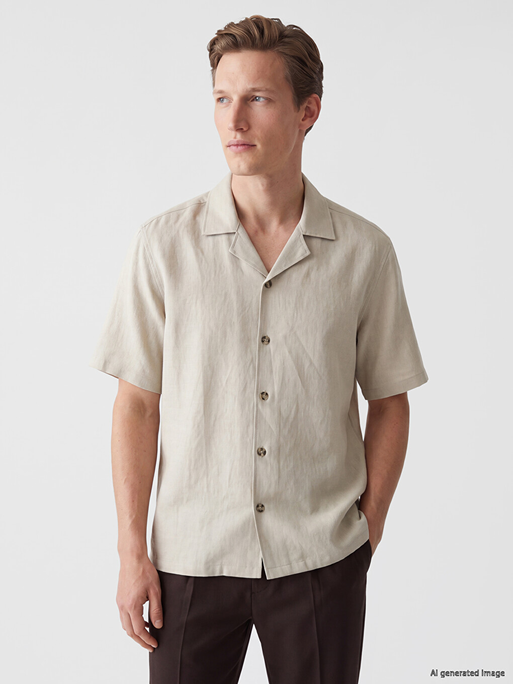 Chemise Homme À Col Resort Coupe Régulière