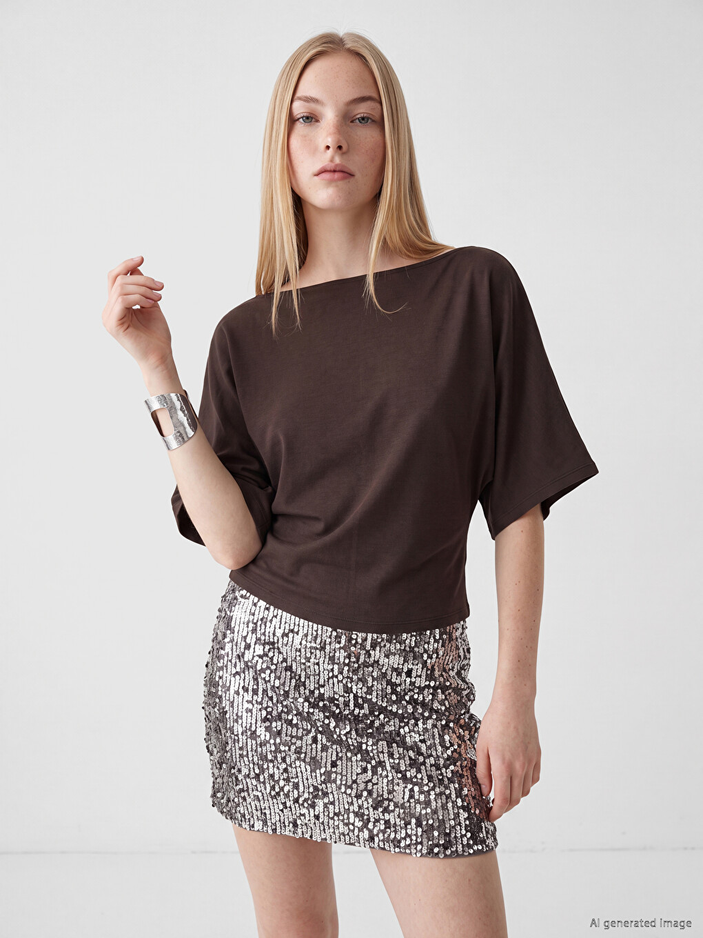 T-shirt Femme À Encolure Bateau