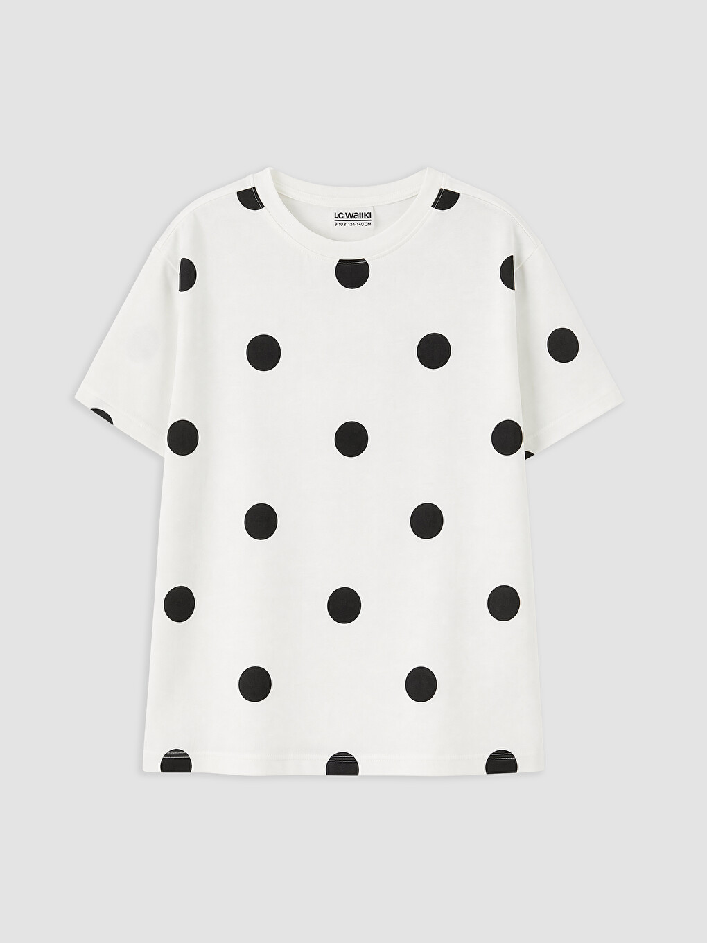 Ekru Puantiyeli Kız Çocuk Şortlu Pijama Takımı-1
