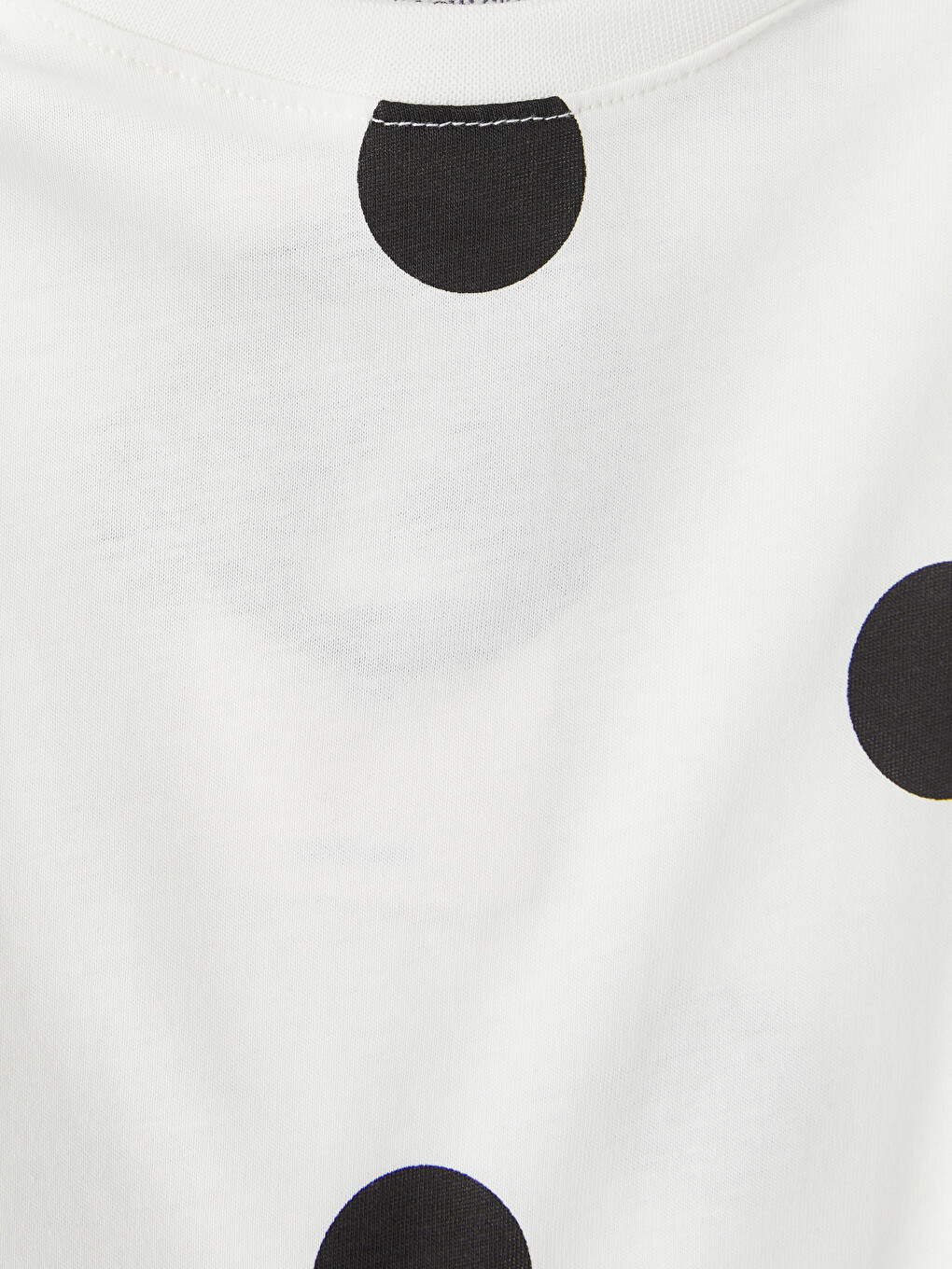 Ekru Puantiyeli Kız Çocuk Şortlu Pijama Takımı-5