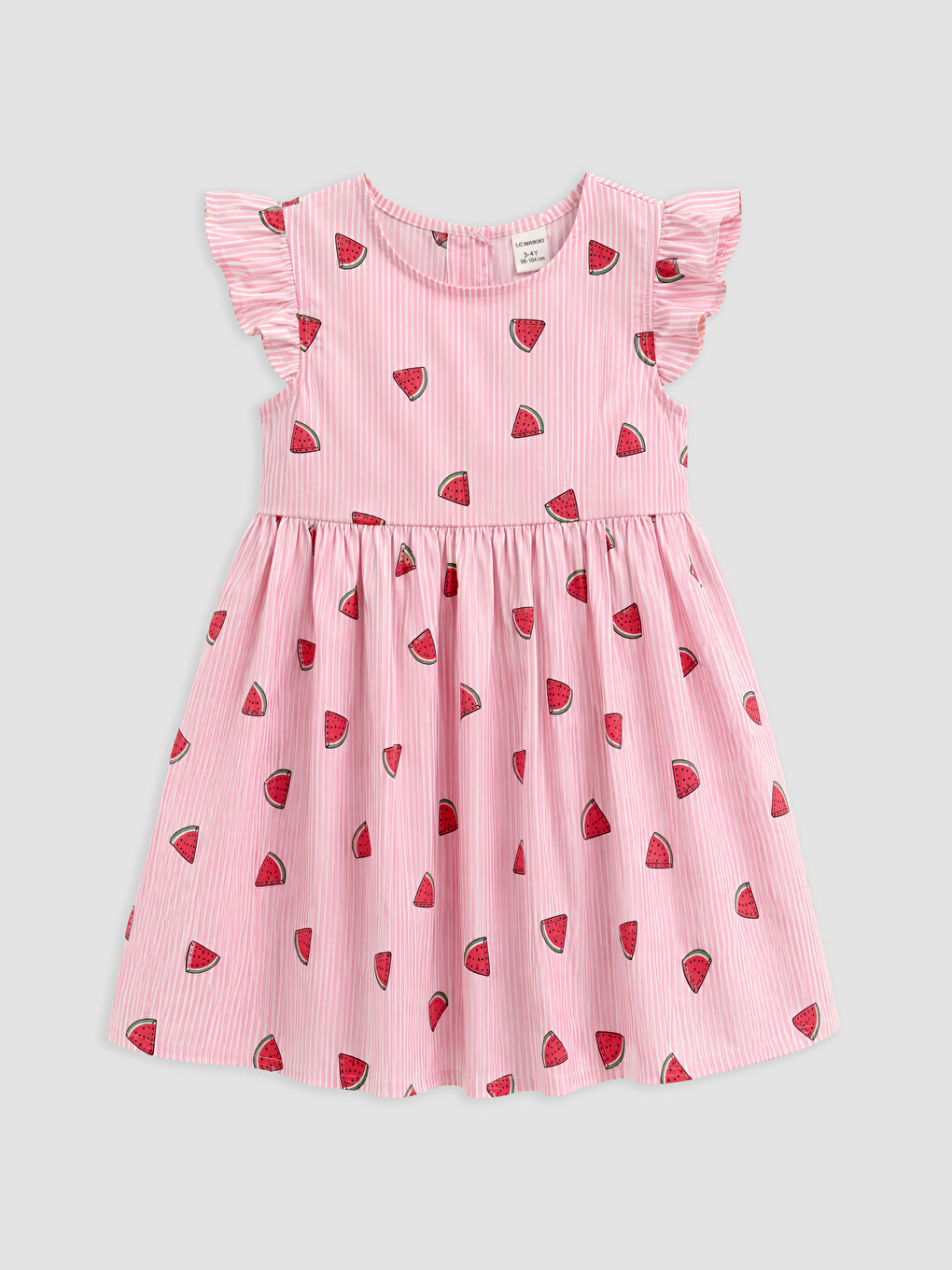Crew Neck Printed Girls' Dress