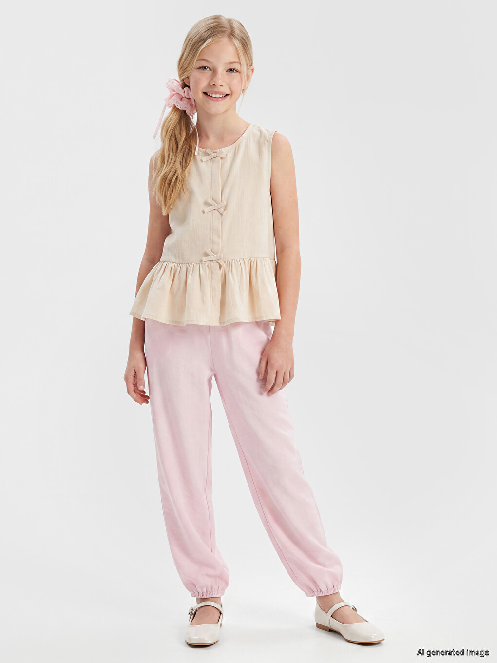 Pembe Kız Çocuk Jogger Pantolon