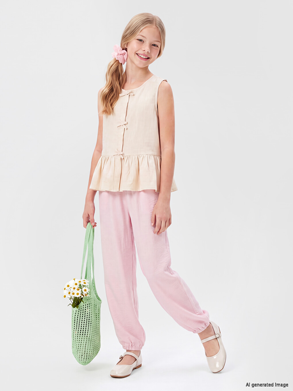 Pembe Kız Çocuk Jogger Pantolon-1