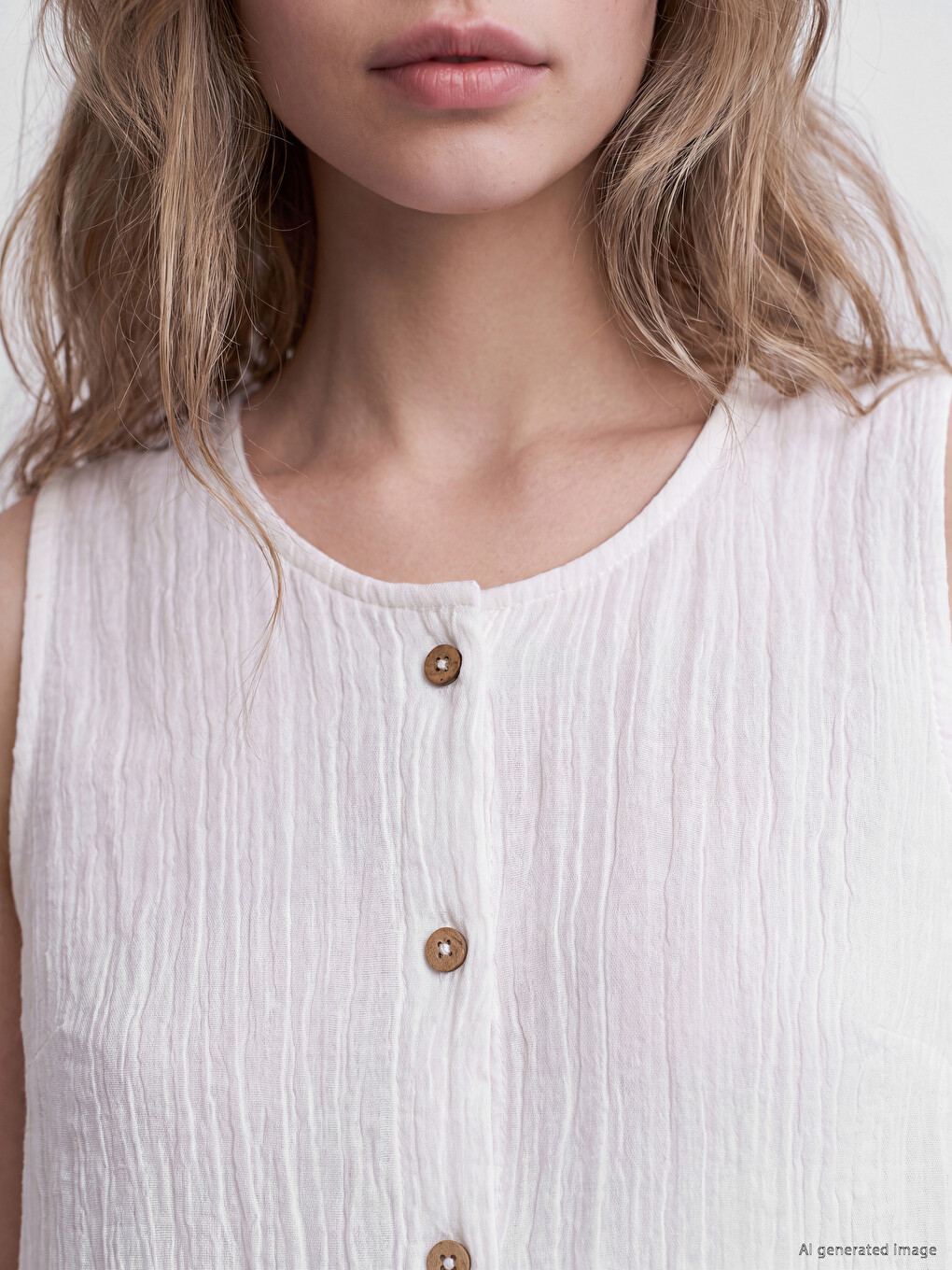 Crew Neck Textured Blouse-2