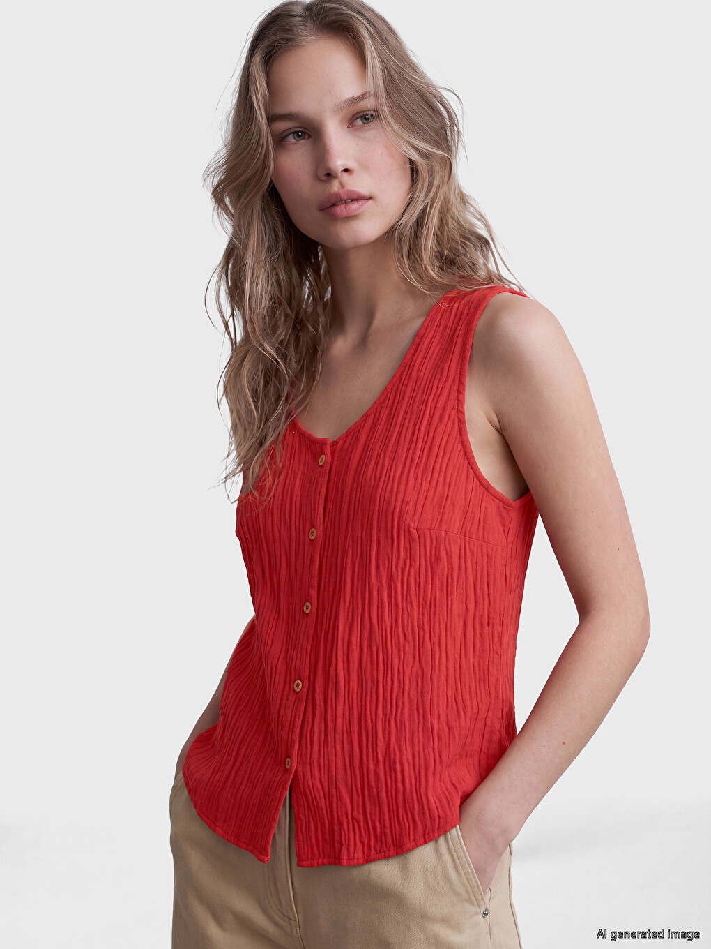 Crew Neck Textured Blouse