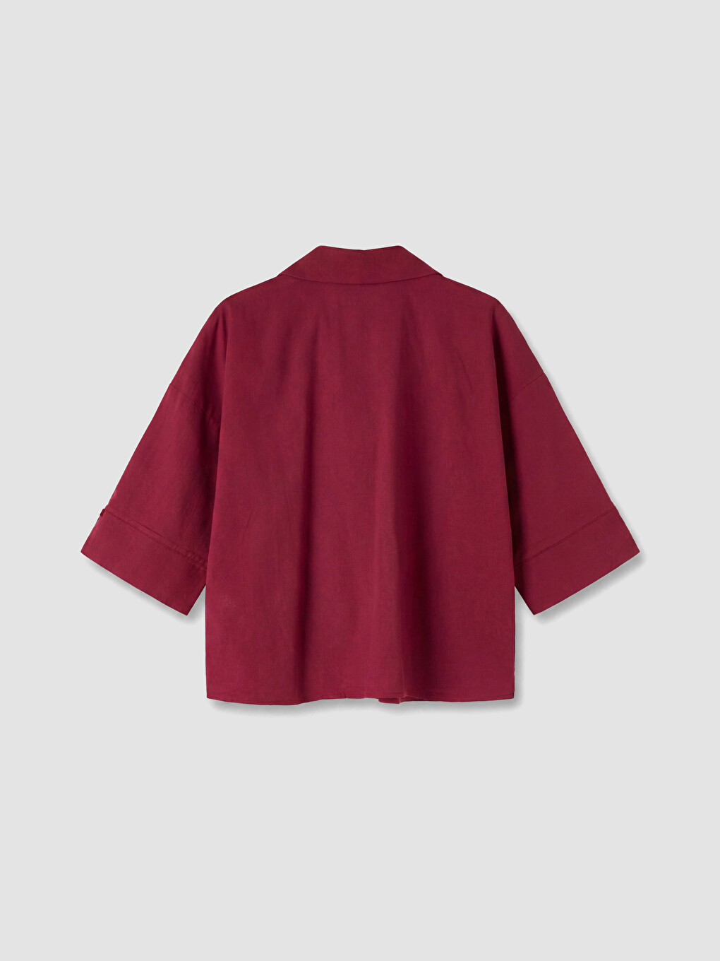 Bordo Oversize Kadın Gömlek-2