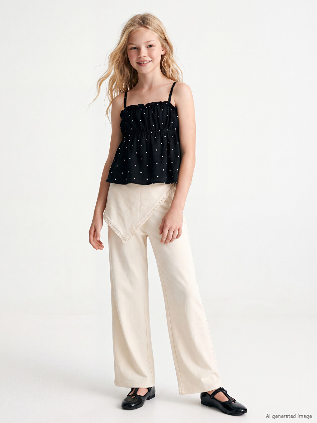 Girls' Scarf Detailed Trousers-2