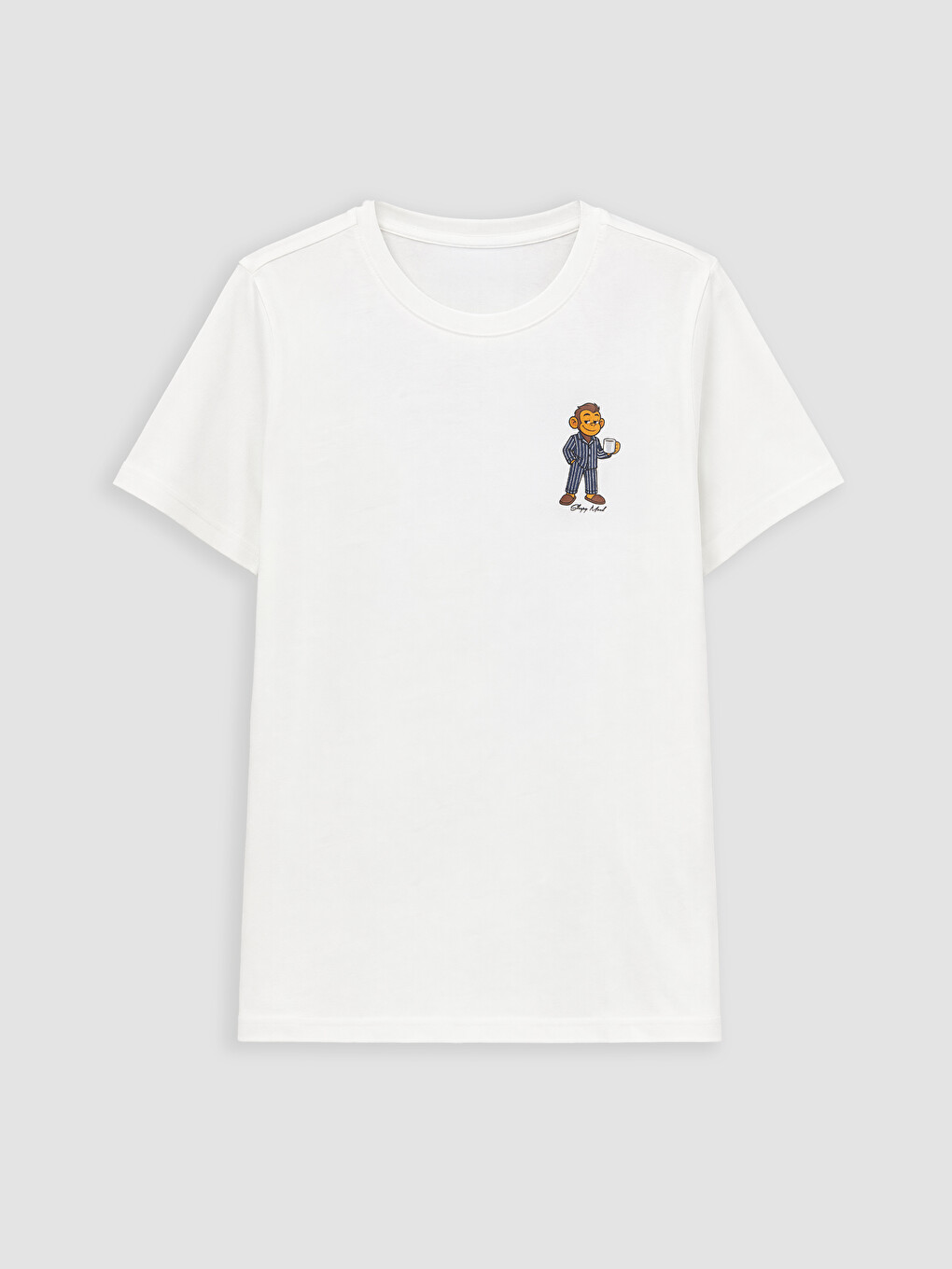 Ekru Bisiklet Yaka Erkek Çocuk Şortlu Pijama Takımı-1