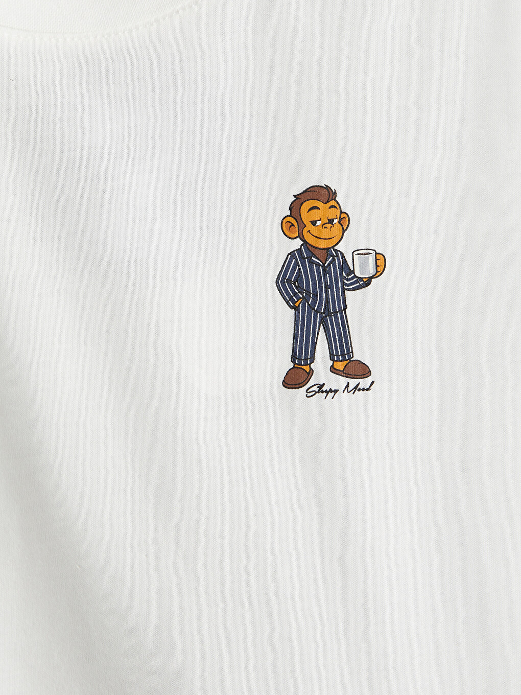 Ekru Bisiklet Yaka Erkek Çocuk Şortlu Pijama Takımı-2