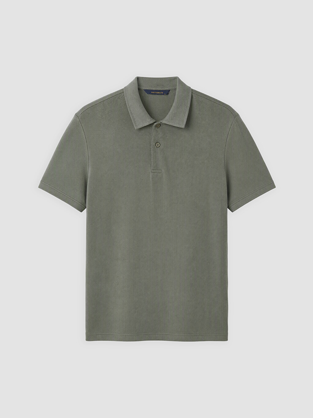 Haki Polo Yaka Penye Erkek Tişört-4
