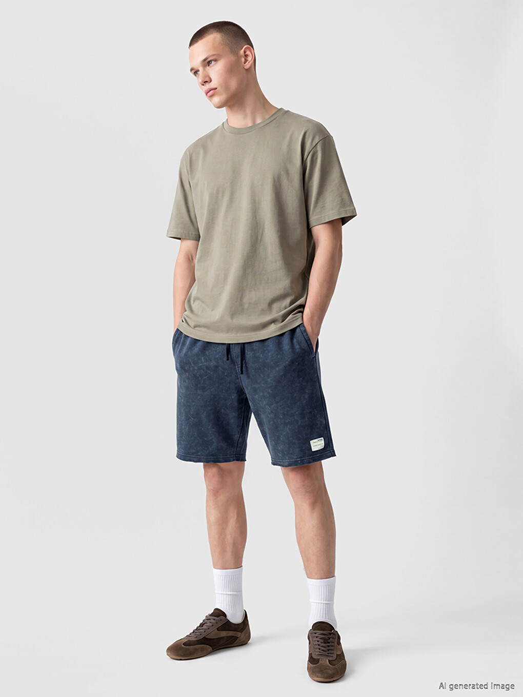 İndigo Loose Fit Erkek Şort-1