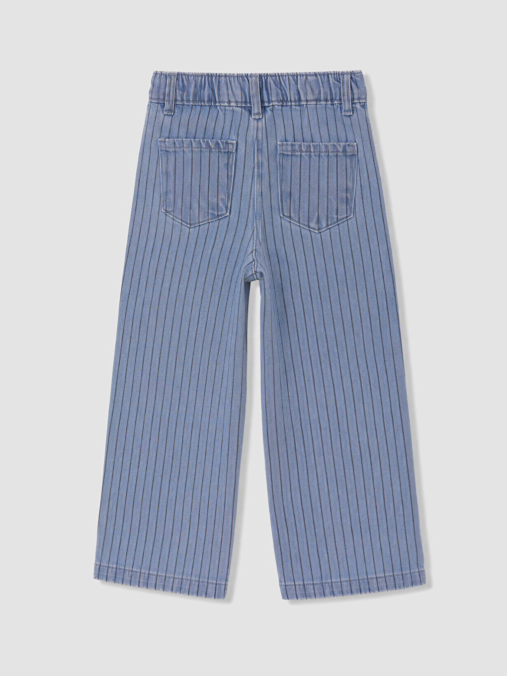 İndigo Wideleg Simli Çizgili Kız Çocuk Jean Pantolon-3