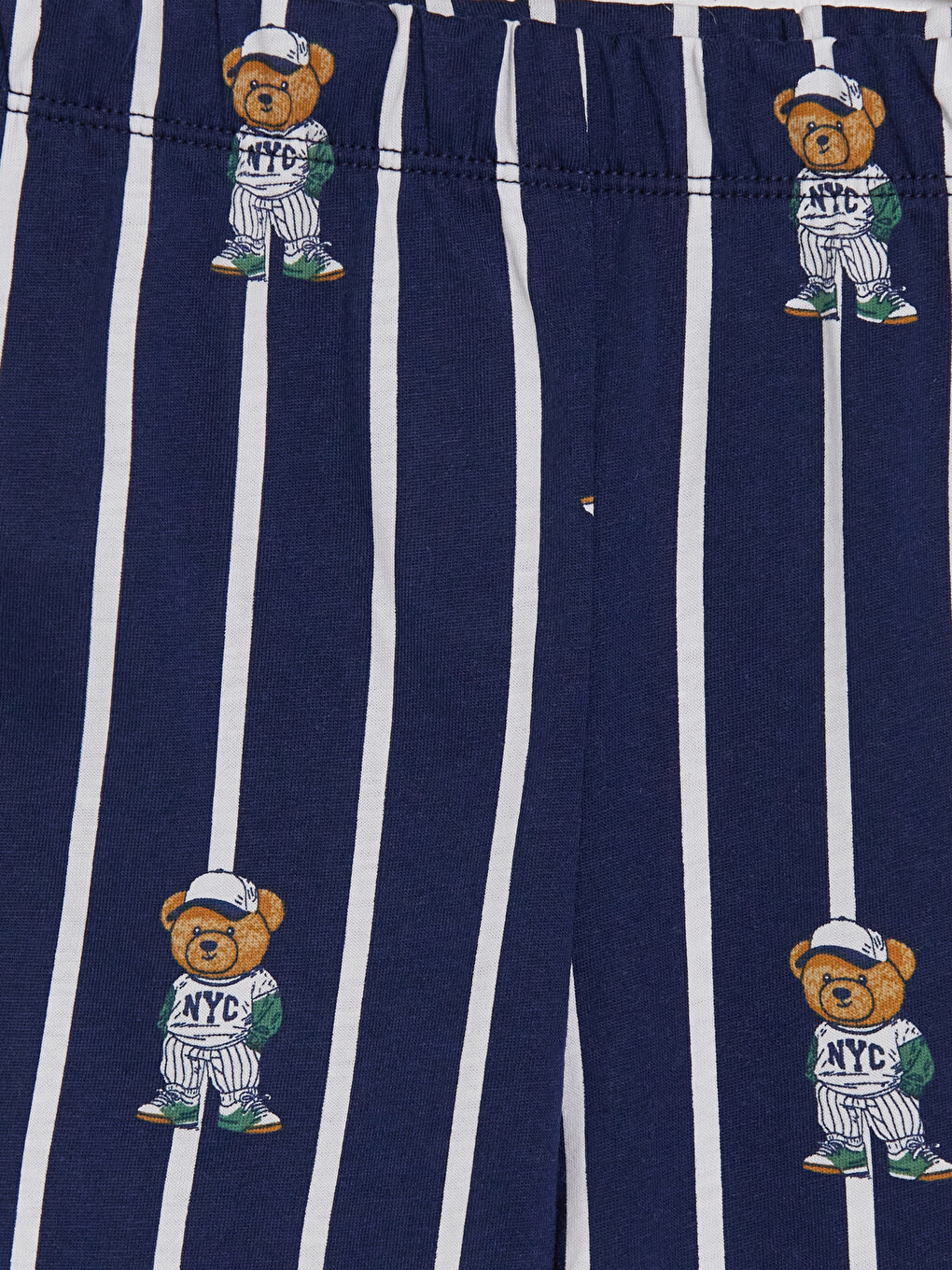 Ekru Bisiklet Yaka Erkek Çocuk Şortlu Pijama Takımı-5