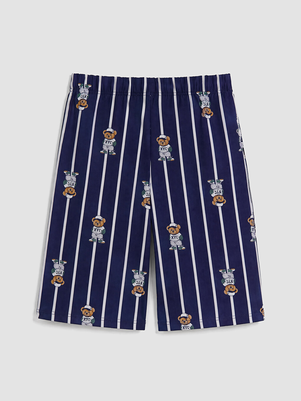 Ekru Bisiklet Yaka Erkek Çocuk Şortlu Pijama Takımı-6