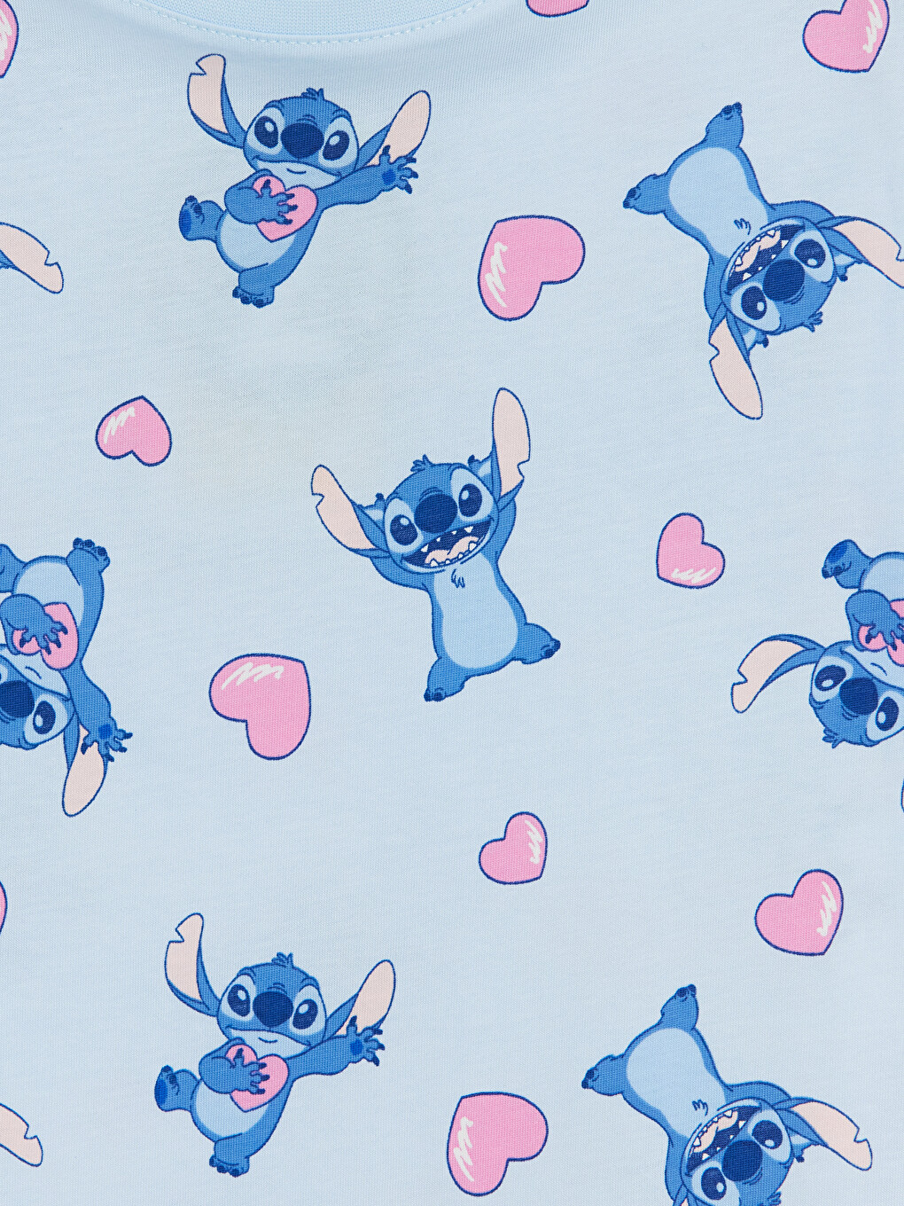Mavi Stitch Baskılı Kız Çocuk Şortlu Pijama Takımı-2