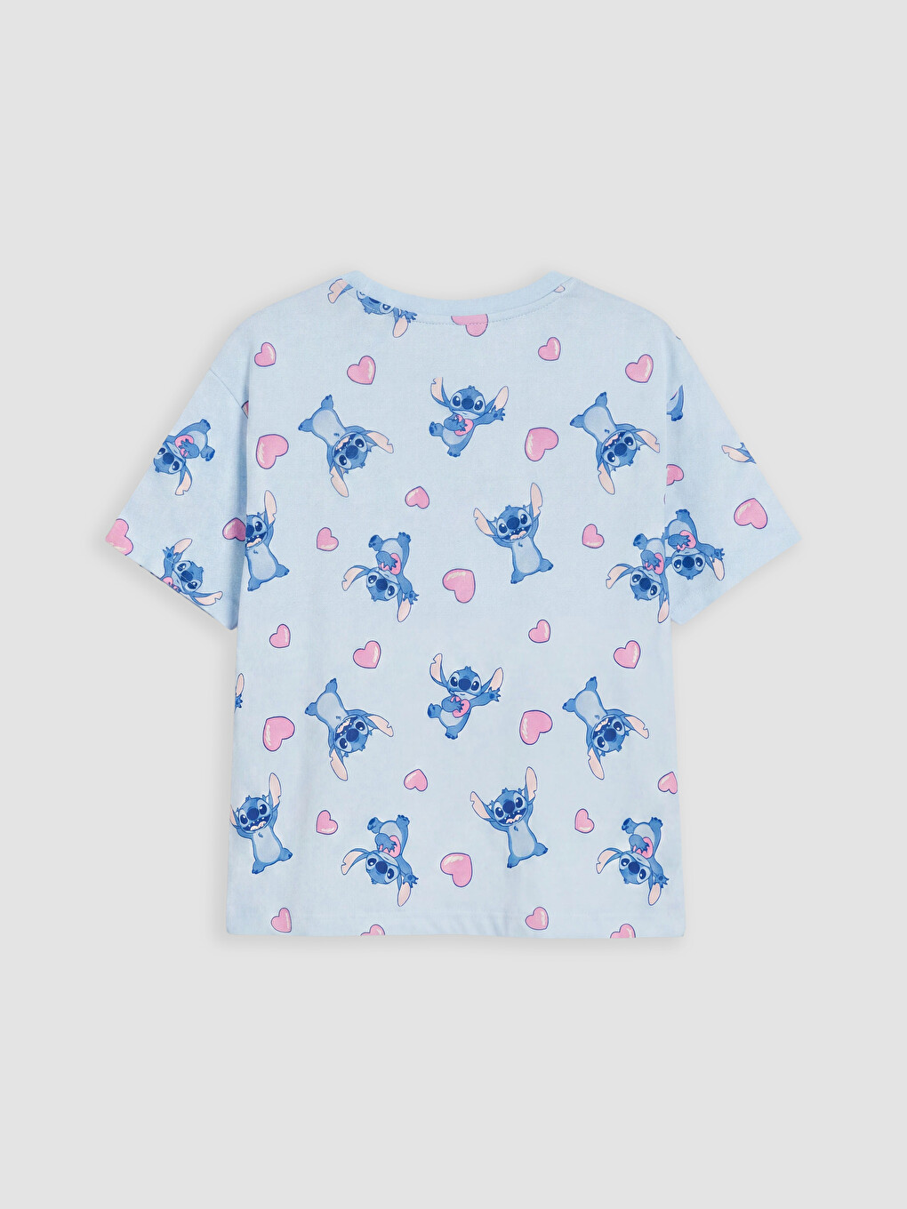 Mavi Stitch Baskılı Kız Çocuk Şortlu Pijama Takımı-3