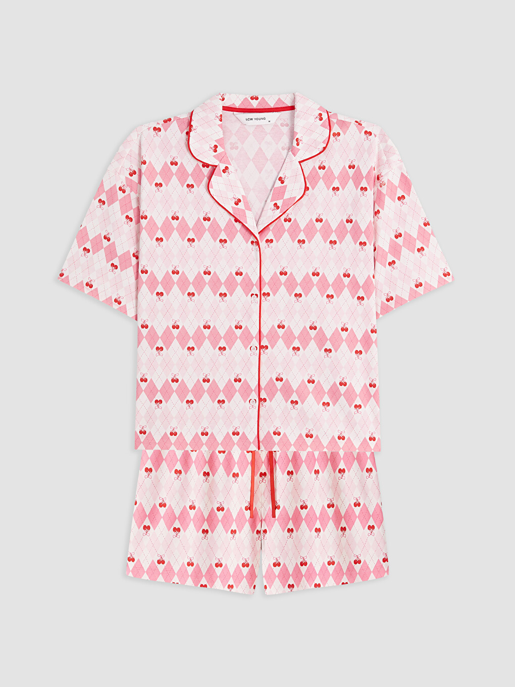Pembe Desenli Kadın Şortlu Pijama Takımı-4