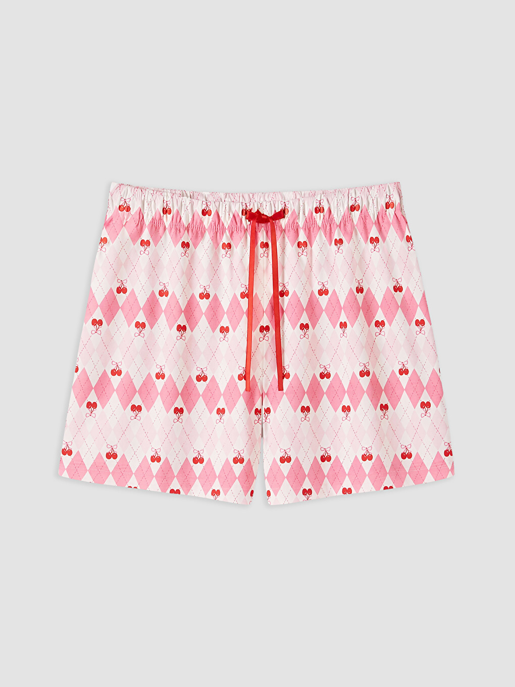 Pembe Desenli Kadın Şortlu Pijama Takımı-7