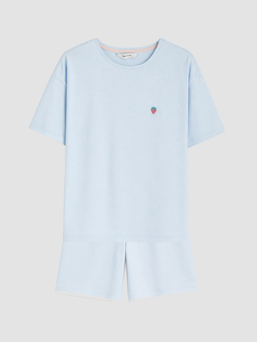 Mavi Nakışlı Kadın Şortlu Pijama Takımı-4