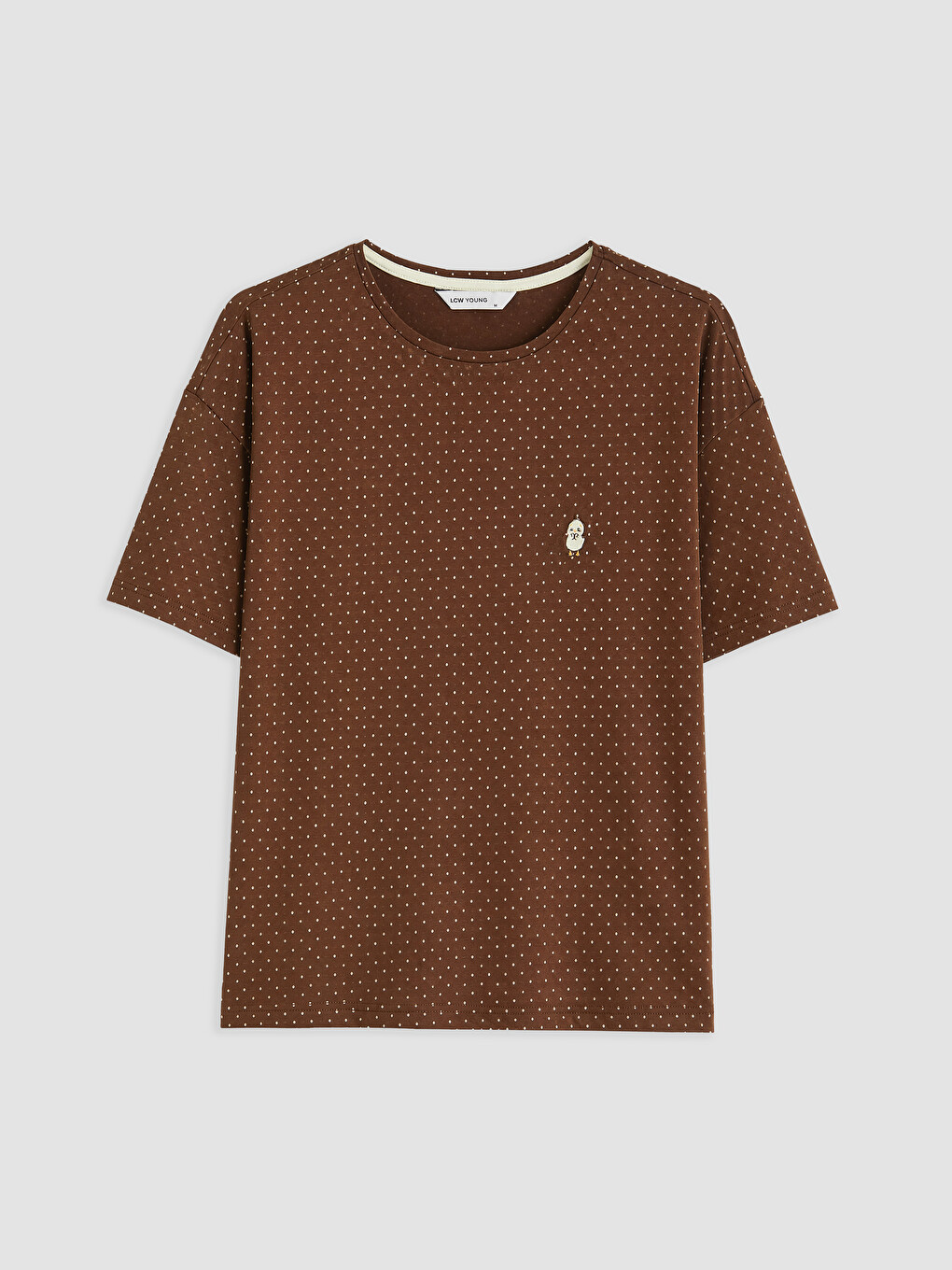 Kahverengi Nakışlı Kadın Şortlu Pijama Takımı-5