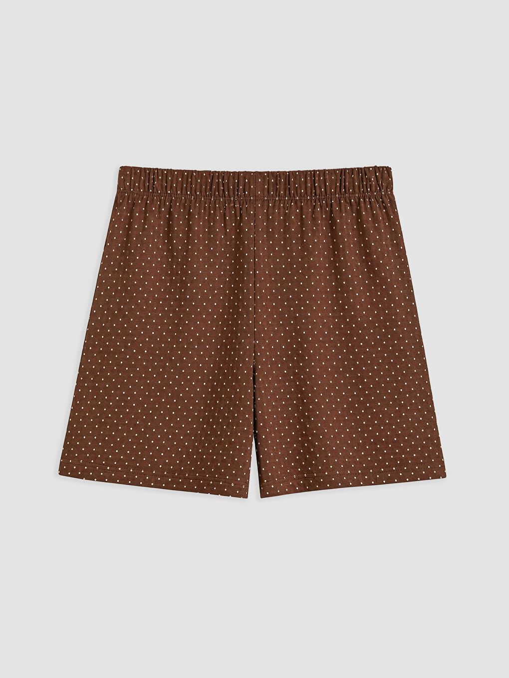 Kahverengi Nakışlı Kadın Şortlu Pijama Takımı-7