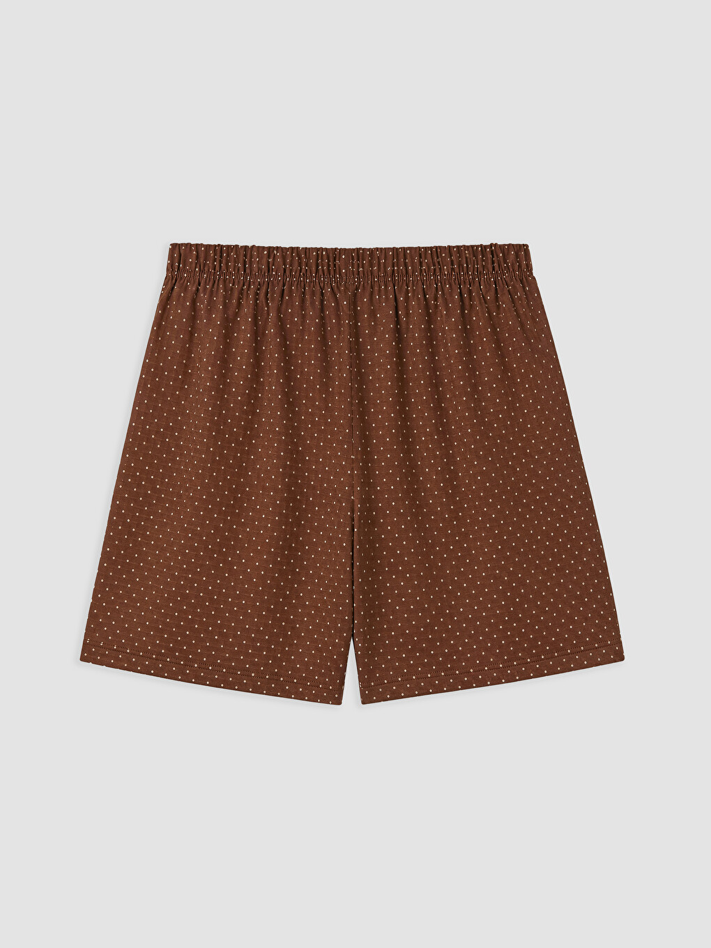 Kahverengi Nakışlı Kadın Şortlu Pijama Takımı-8