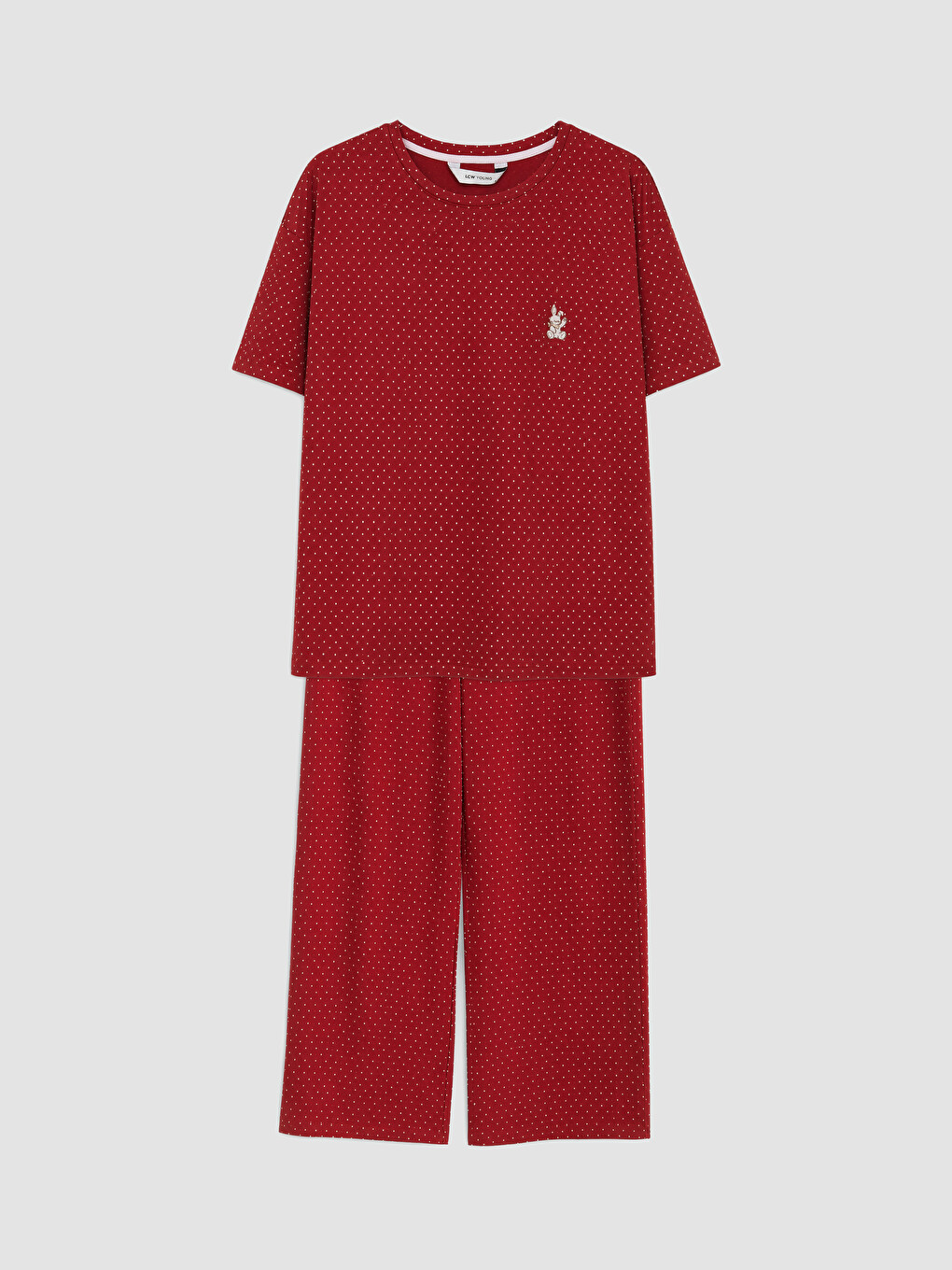 Kırmızı Puantiyeli Kadın Pijama Takımı-4