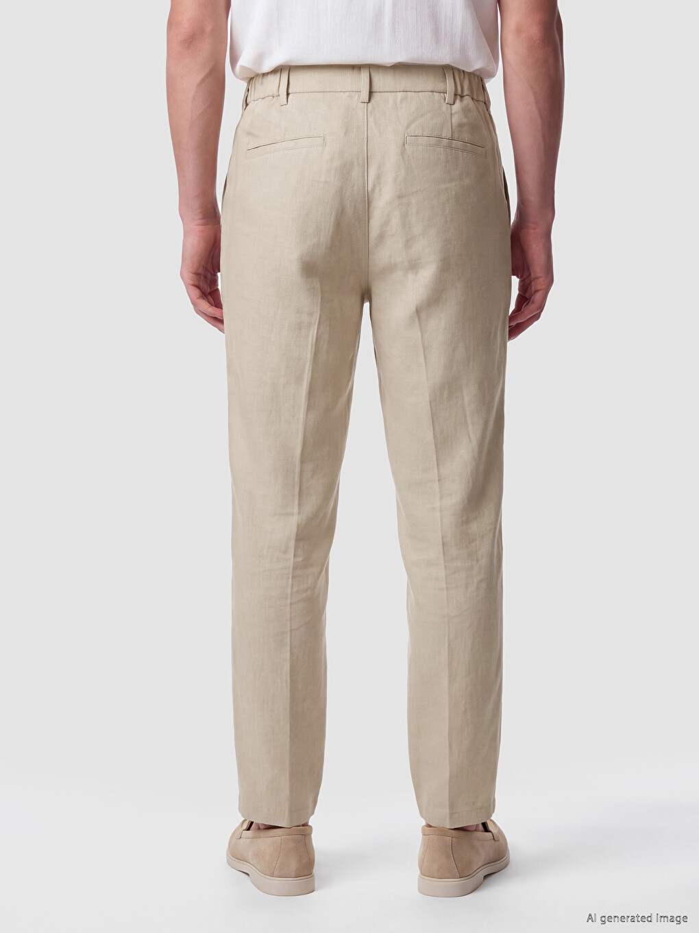 Bej Regular Fit Erkek Dokulu Pantolon-3
