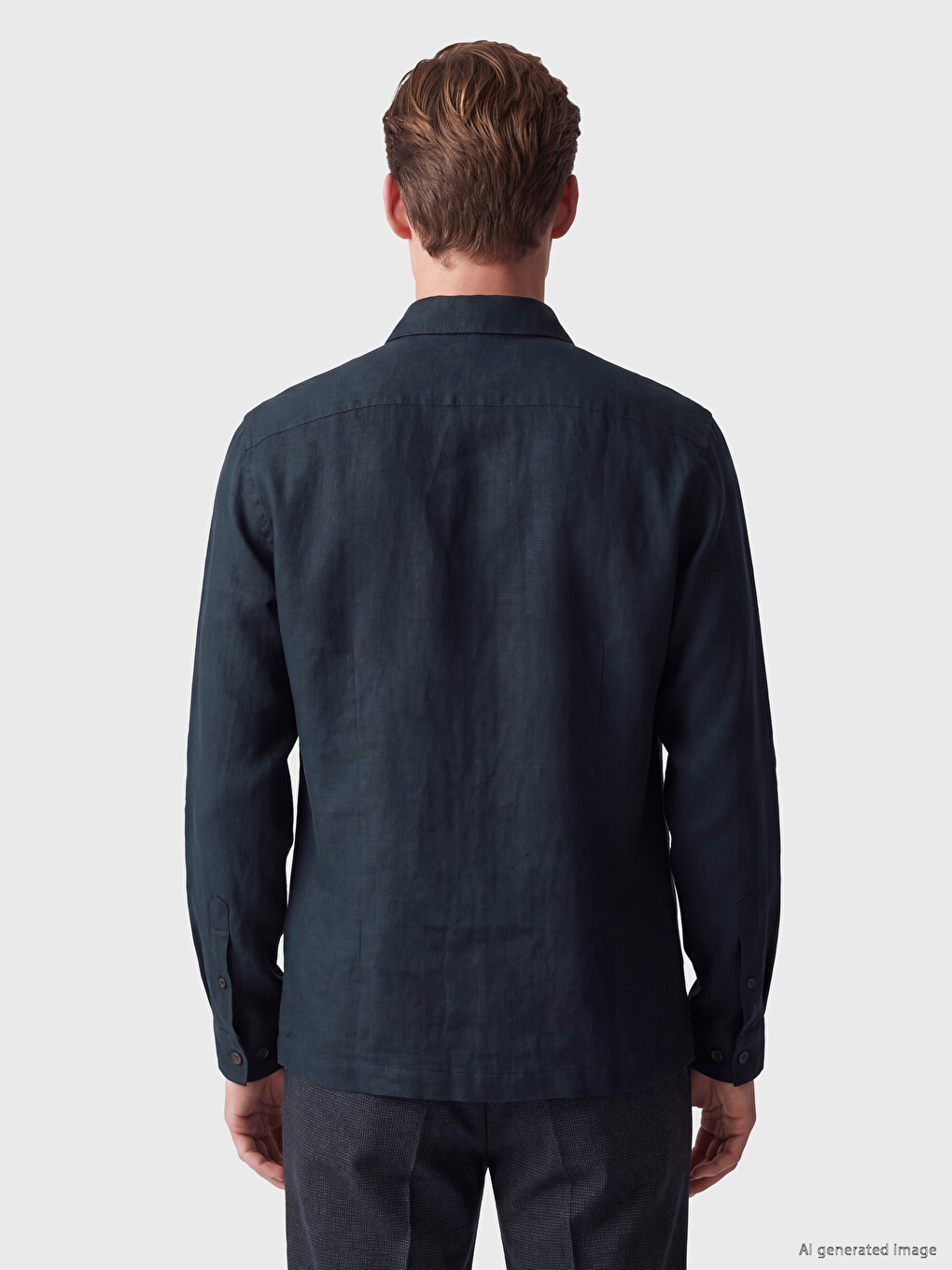 Lacivert Regular Fit Dik Yaka Erkek Ceket-3