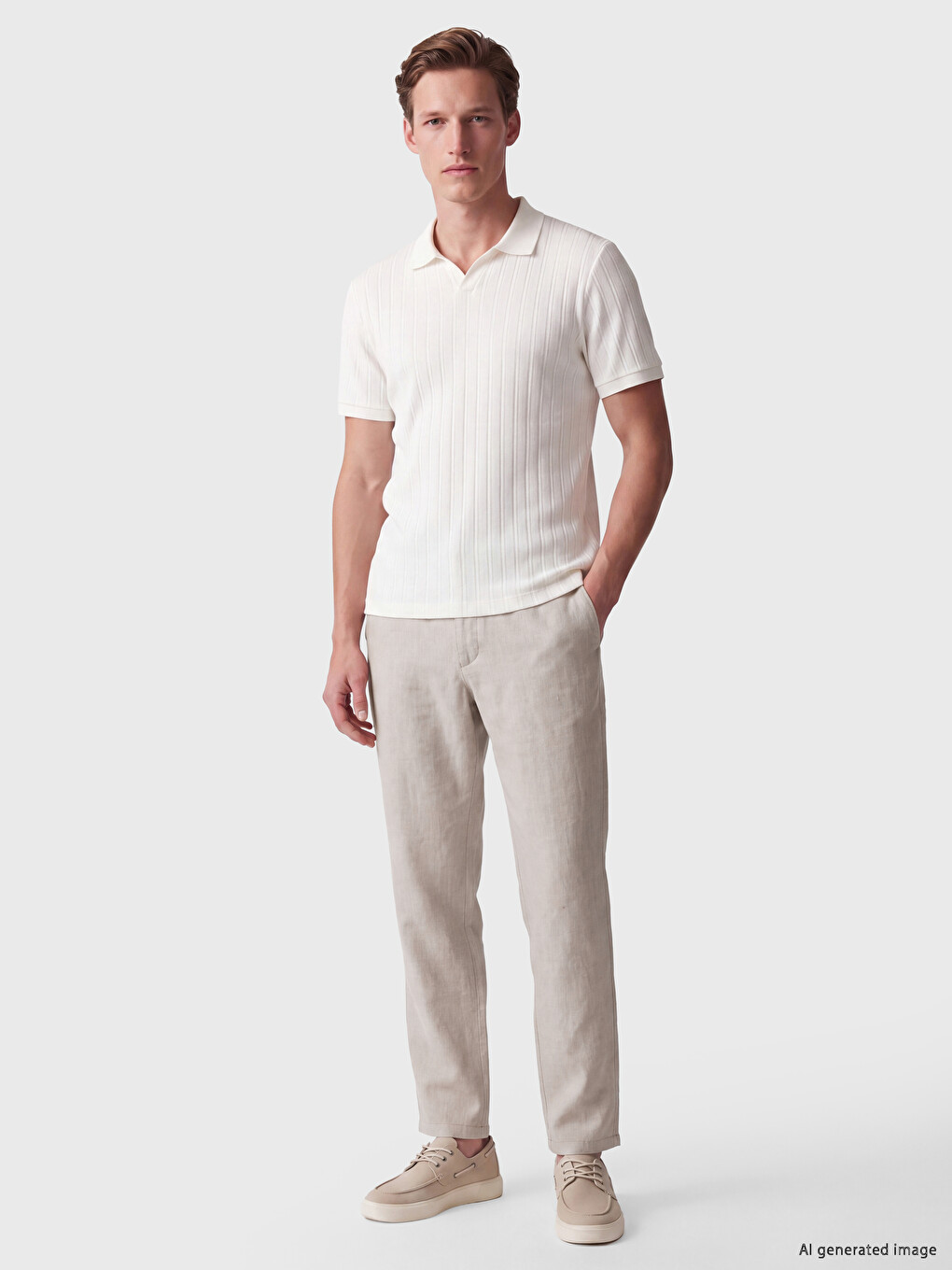 Bej Regular Fit Erkek Pantolon
