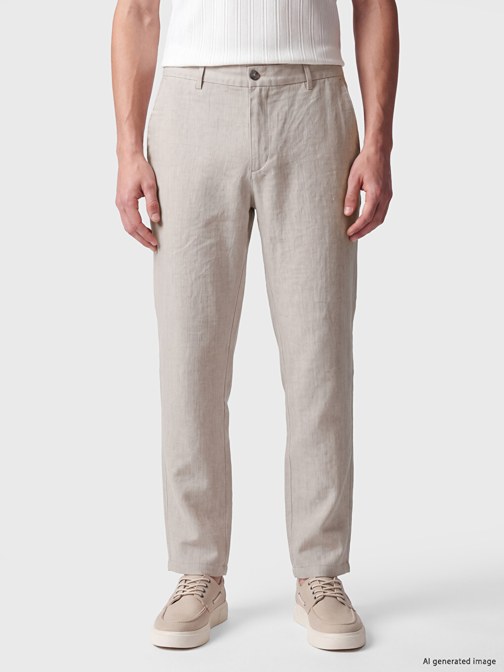 Bej Regular Fit Erkek Pantolon-1