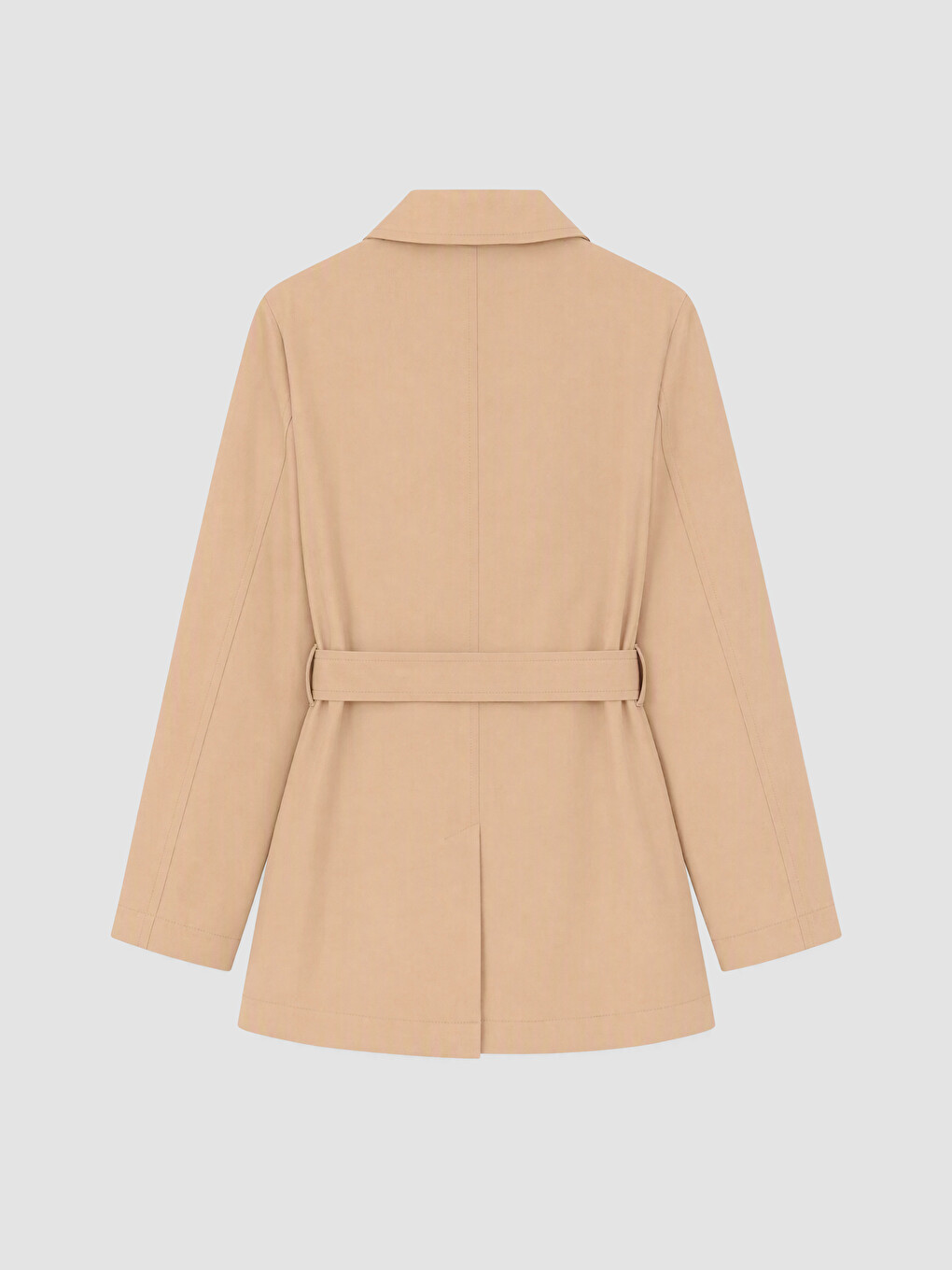 Bej Gömlek Yaka Kız Çocuk Gabardin Trençkot-3